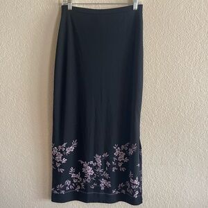 90’s Cherokee maxi skirt purple floral side slit